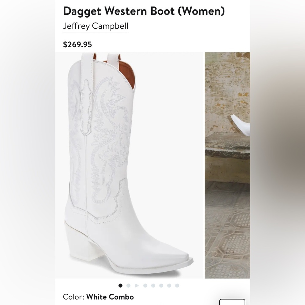 Jeffrey Campbell Dagget Boots White sz 6